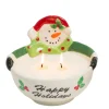 Ceramic Snowman Bowl Wax Candle - Happy Holidays| Sale