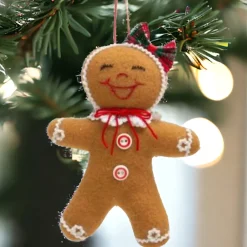 Cheerful Gingerbread Girl with Bow Ornament| Clearance