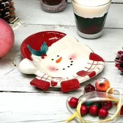 Cheerful Snowman Dolomite Candy Dish| Hot