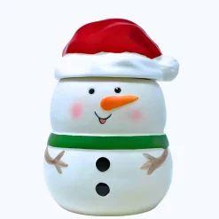 Cheerful Snowman Dolomite Cookie Jar| Online