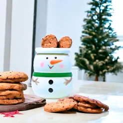 Cheerful Snowman Dolomite Cookie Jar| Online