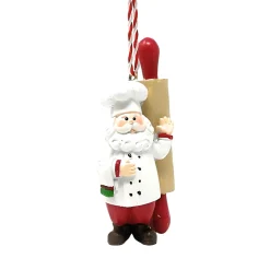 Chef Santa With Rolling Pin Ornament| Outlet