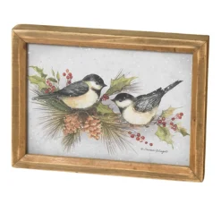Chickadee On Holly And Pine Wall Decor| Clearance