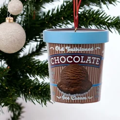 Chocolate Ice Cream Pint Ornament|Kurt Adler Discount
