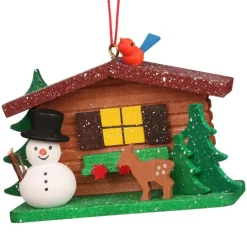 Christian Ulbricht - Cottage With Snowman Ornament | The Christmas Loft|Christian Ulbrihct Discount