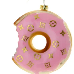 Cody Foster &amp; Co - Pink Fashion House Donut Blown Glass Ornament| Best