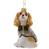 Cody Foster Glass Sophisticated Spaniel Ornament| Hot