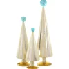Cody Foster Pearl Blue Pleated Glass Trees Set|Cody Foster & Co. Clearance