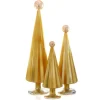 Cody Foster Yellow Peach Pleated Glass Trees Set|Cody Foster & Co. New