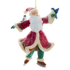 Comfort And Joy Skating Santa Ornament|Kurt Adler Outlet