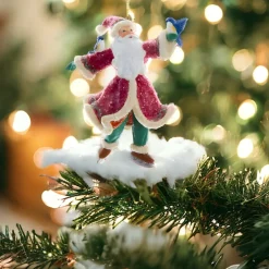 Comfort And Joy Skating Santa Ornament|Kurt Adler Outlet