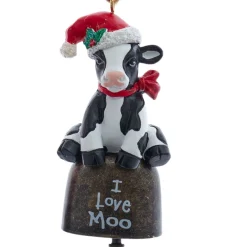 Cow On Bell with "I Love Moo" Ornament|Kurt Adler Best