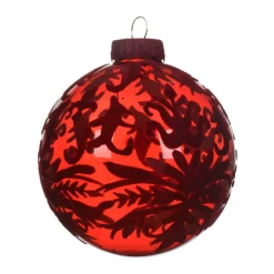 Decoris Elegant Velvet Red Ornament Set of 3| Hot