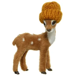 Deer Wearing Orange Knit Hat Ornament - The Christmas Loft| Best