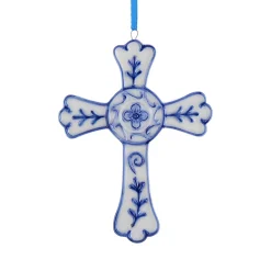Delft Cross Porcelain Ornament|Kurt Adler