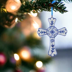 Delft Cross Porcelain Ornament|Kurt Adler