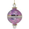 Small Purple Floral Etched Ball Glass Ornament|Egyptian Museum Hot