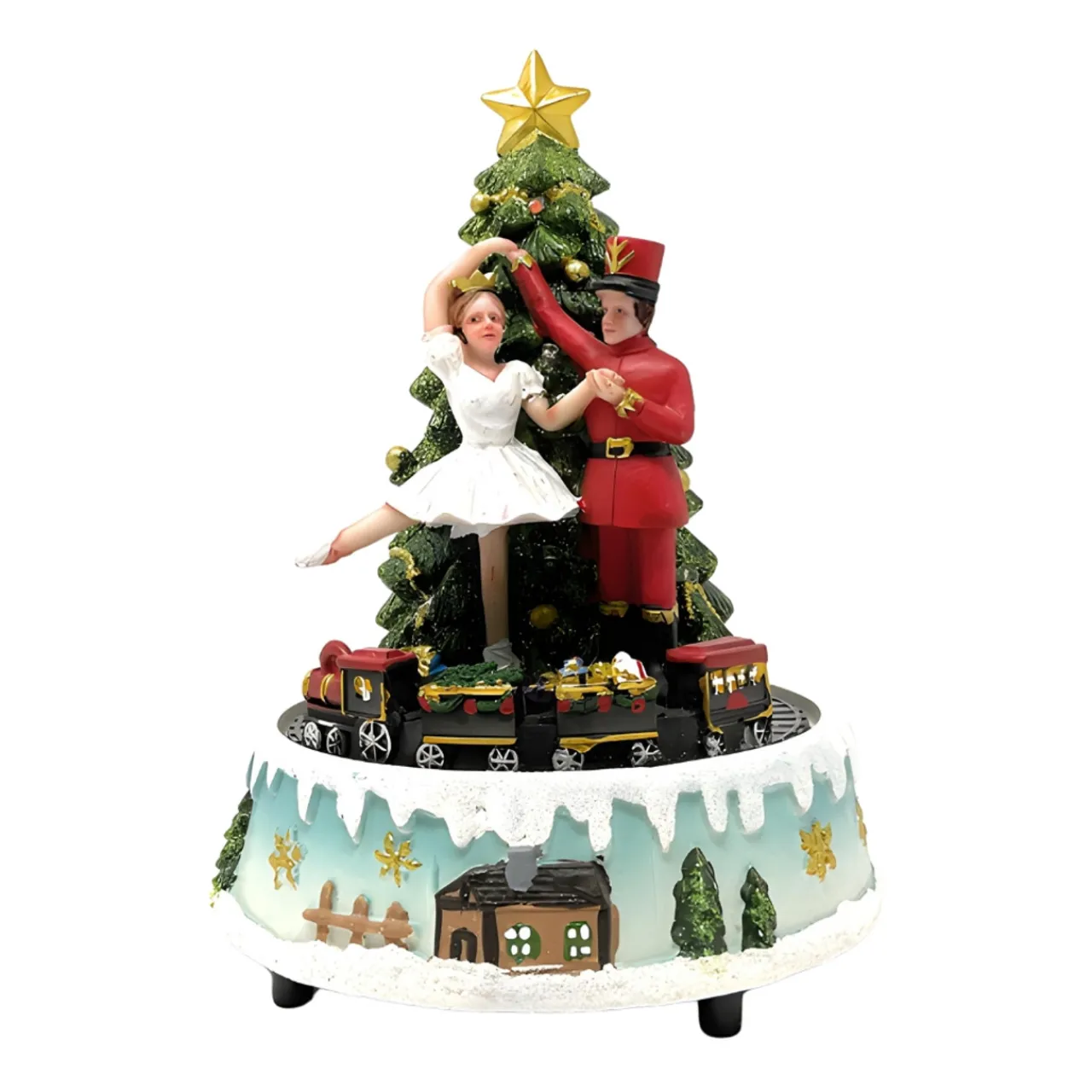 Enchanted Nutcracker Ballet LED Music Box with Rotating Train|Lumineo New