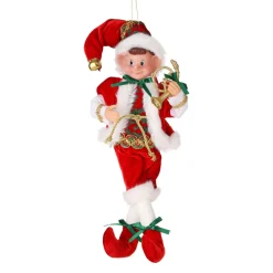 Fabric Pixie Elf with Musical Instrument Ornament| Hot