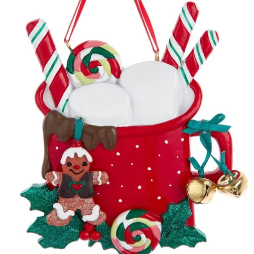 Family of 2 Mug with Marshmallows Personalized Ornament - 2 Names Hand Personalized|Kurt Adler Discount