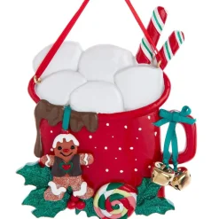 Family of 5 Mug with Marshmallows Personalized Ornament - 5 Names Hand Personalized|Kurt Adler Best