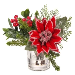 Faux Water Iced Poinsettia Arrangement| Online