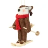 Felt and Wood Reindeer on Skis Ornament| Best