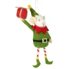 Felt Elf Mouse in Green Suit Holding Present Ornament| Outlet