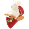 Felt Mouse in Canoe with Paddle Ornament| Sale