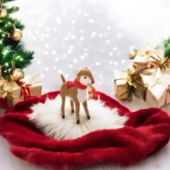 Felt Reindeer Holding Present|