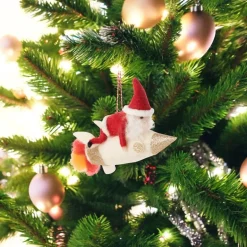 Felt Santa on Rocket Ornament| Outlet