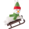 Felt Snowman on a Toboggan Ornament|