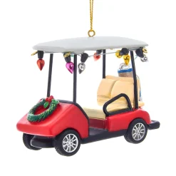 Festive Golf Cart with Wreath Ornament|Kurt Adler Sale