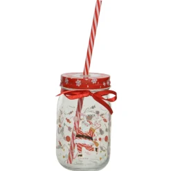 Festive Santa Mason Jar With Lid| Discount