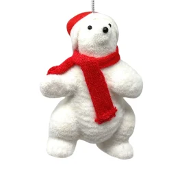Flocked Polar Bear Standing| Clearance