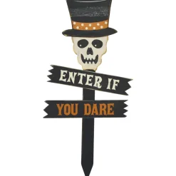 3ft Skeleton Enter if you date Halloween Yard Sign|