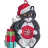 Funny Black Fat Cat Ornament "Round Is A Shape"|Kurt Adler Discount