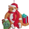 Funny Orange Fat Cat "All I Got For Christmas Was Fat" Ornament|Kurt Adler Online