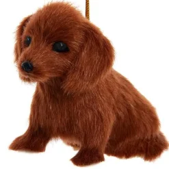 Furry Brown Dachshund Dog Ornament|Kurt Adler Sale