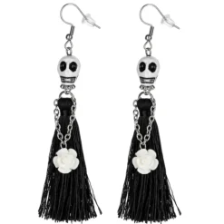 Ganz - Black Dia de los Muertos Tassel Earring| Online