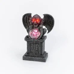 Gargoyle With Plasma Globe Perched On A Gravestone| New