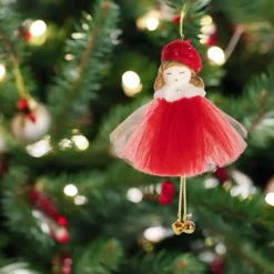 Girl in Red Tulle Dress and Beret Ornament| Sale