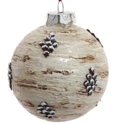 Glass Birch Tree Textured Ball Ornament|Kurt Adler Online