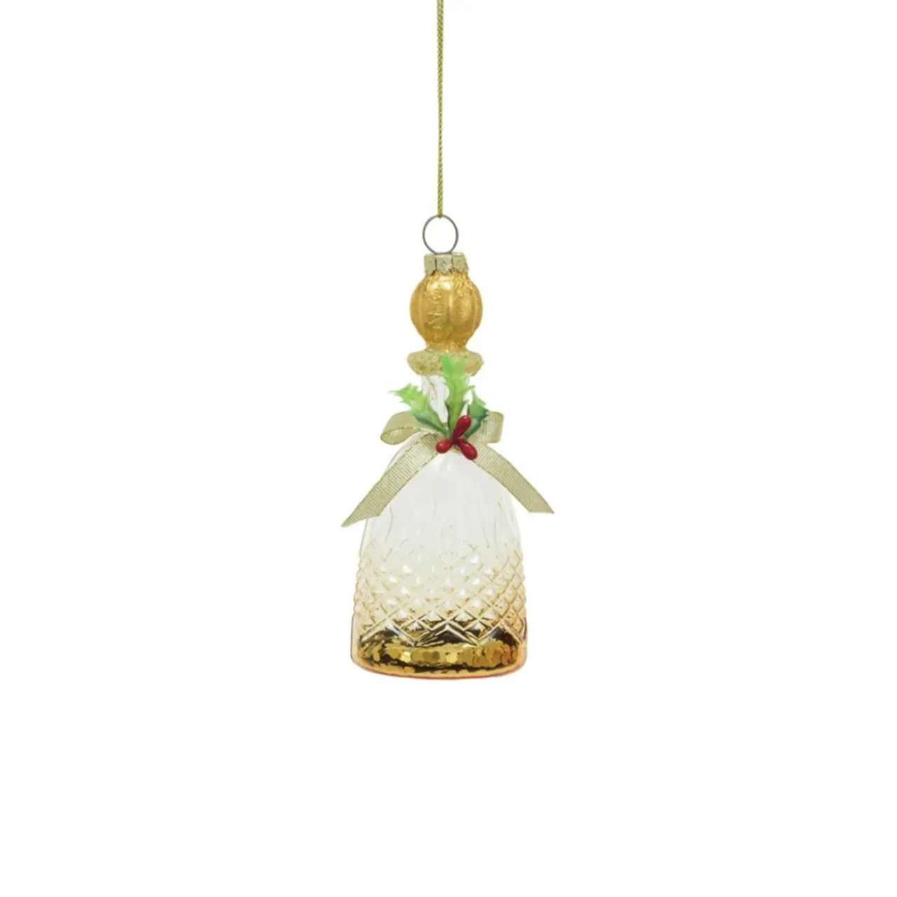 Glass Decanter with Gold Glitter Ornament| Discount