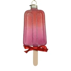 Glass Popsicle Ornament with Red Ribbon| Discount