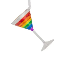 Glass Rainbow Cocktail Glass Ornament| New