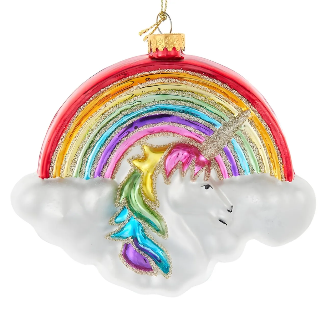 Glass Rainbow Unicorn Ornament|Kurt Adler Sale