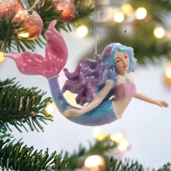 Glitter Mermaid Pink Tail Ornament, 4.5" E0985|Kurt Adler Outlet
