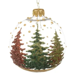 Glittered Trees Glass Ornament| Online