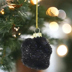 Glittery Black Truffle Christmas Ornament|Cody Foster & Co. Clearance